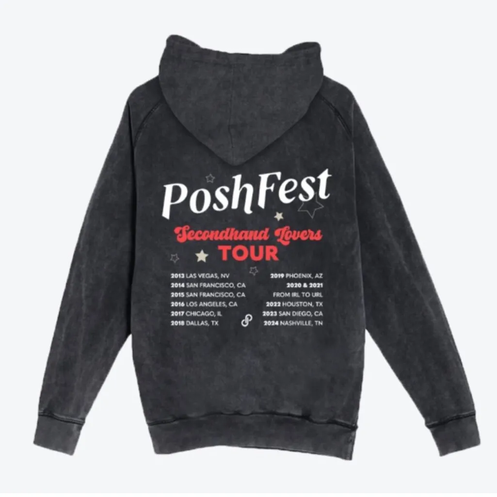 Official Poshmark PoshFest Merchandise! NEW! Charcoal VintageWash Hoodie Sweater Gray Size L - Image 2