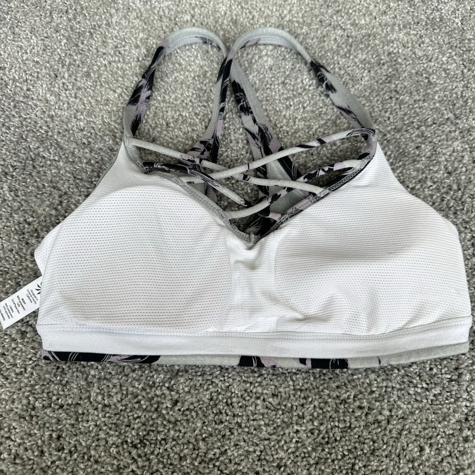 Athleta TROPICAL MIND OVER MAT Bra Grey Black  Sports‎ Athletic size Small - Image 5