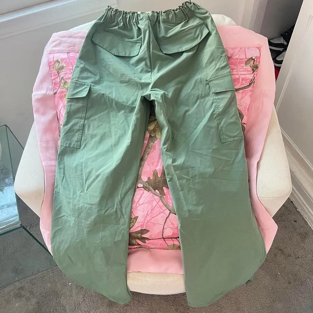 Love Tree green cargo nylon parachute pants - Image 2