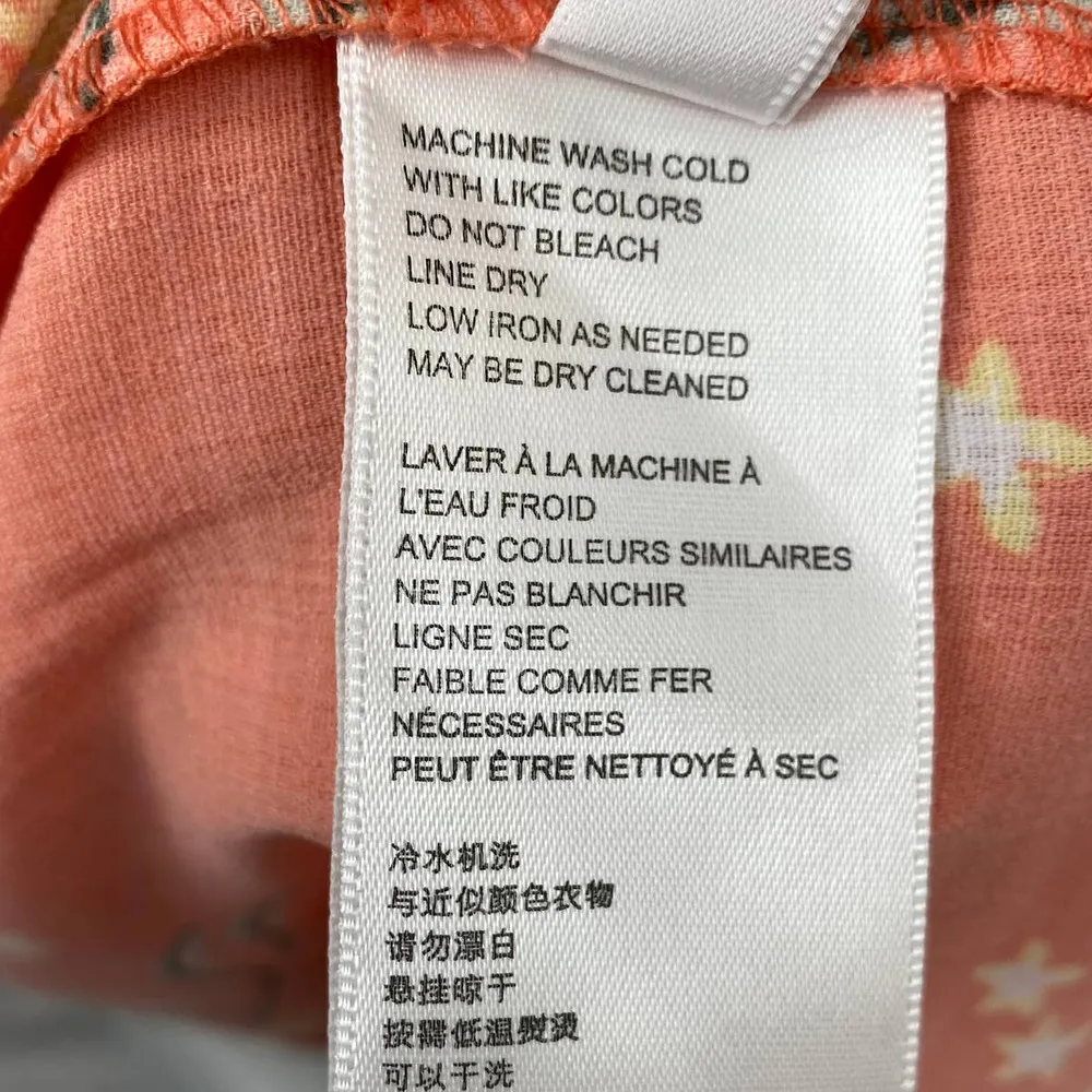 Urban Outfitters Floral Print Midi Dress Off Shoulder Cut Out Orange Womens L - Image 8