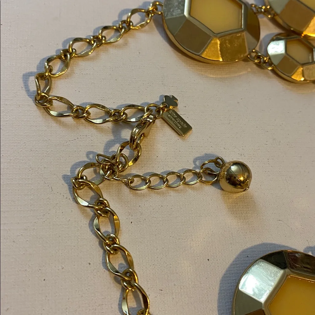 Kate Spade New York yellow & gold tone Chunky Statement Hexagon Necklace - Image 4