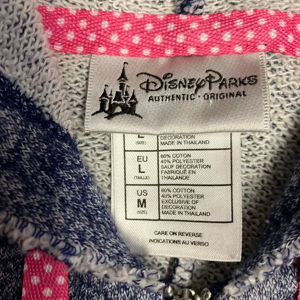 Disney Parks Original Minnie Mouse Blue Zip Up Jacket Size Medium - Image 5