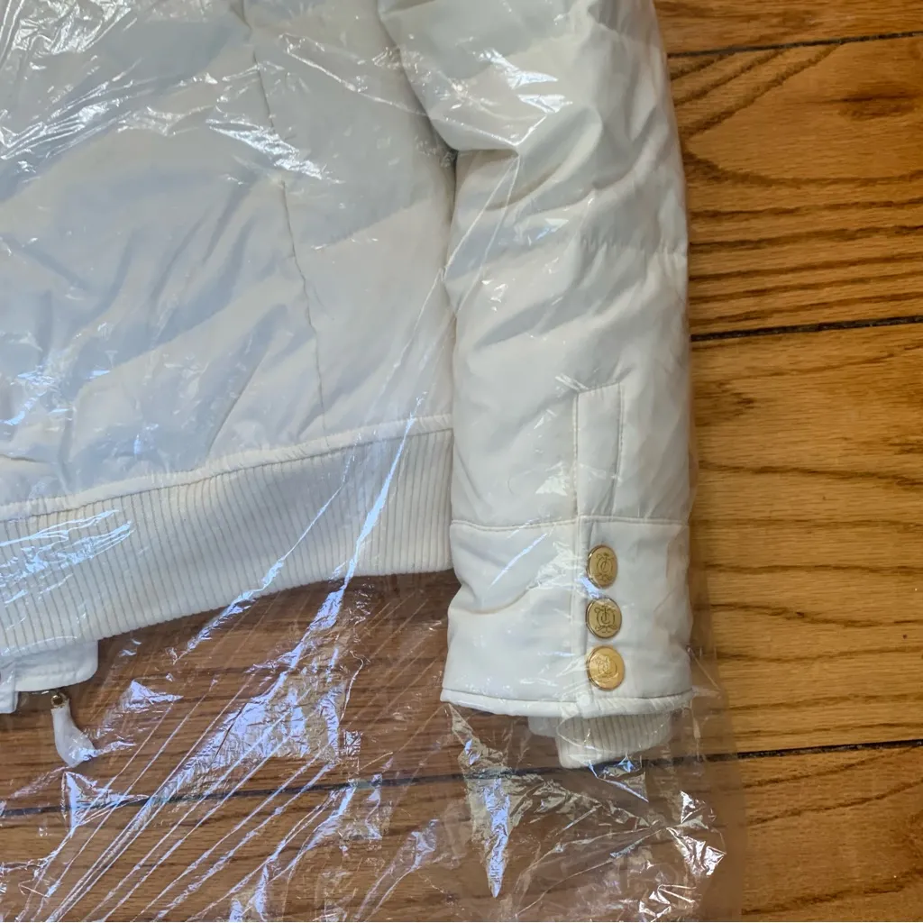 Juicy Couture Pam Gela Down Puffer Jacket Coat White Women's Medium - Image 6