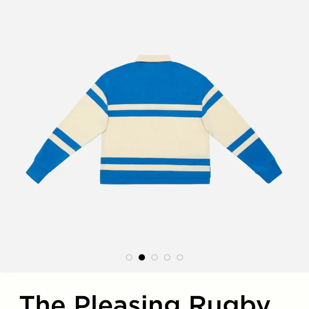 Pleasing Long Sleeve Rugby Top Harry Styles EUC Blue Size L - Image 2