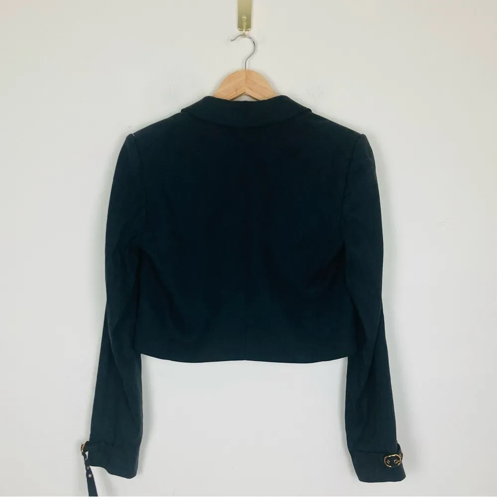 Veronica Beard “Girard” cropped one button linen tailored jacket in black. 6 - Image 13