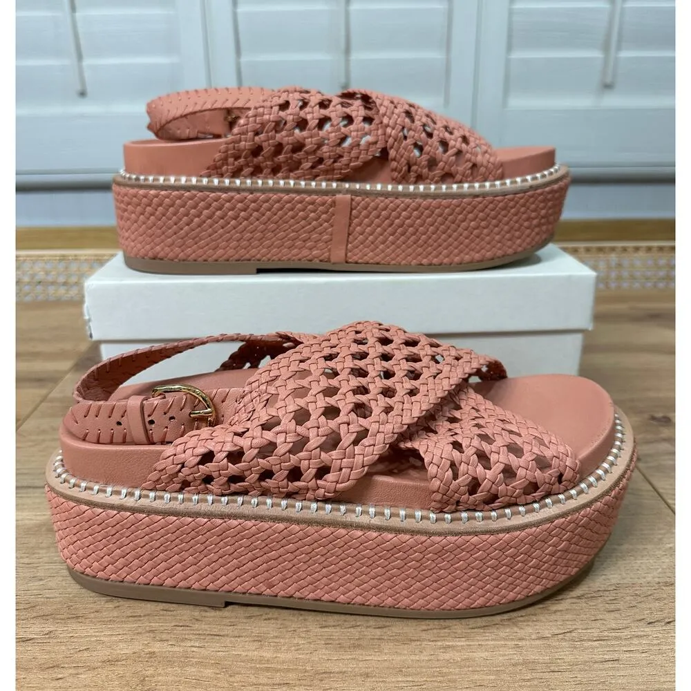 Ulla Johnson Gili Woven Leather Flatform Sandals Sundew Size 9/9.5 US 40 EU NIB - Image 3