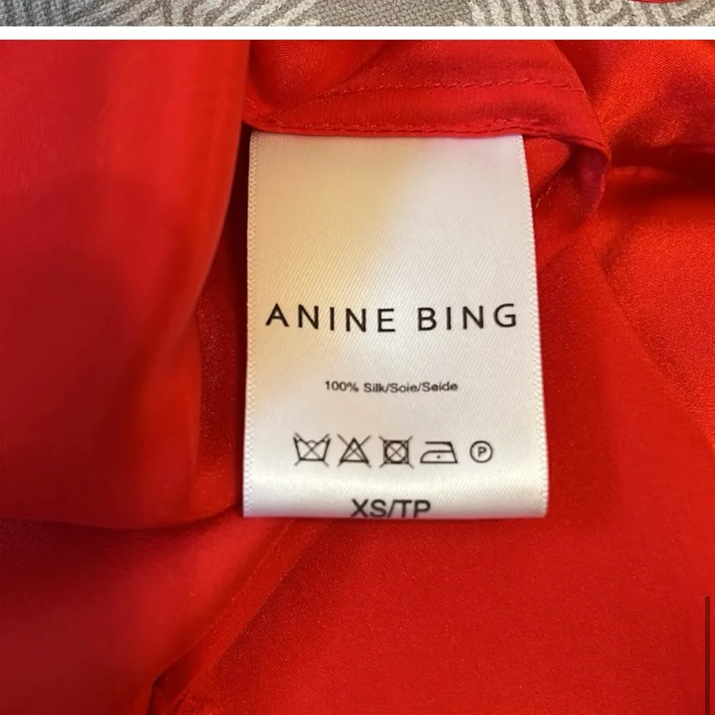 Anine Bing Vibrant Red Satin Camisole - Image 4