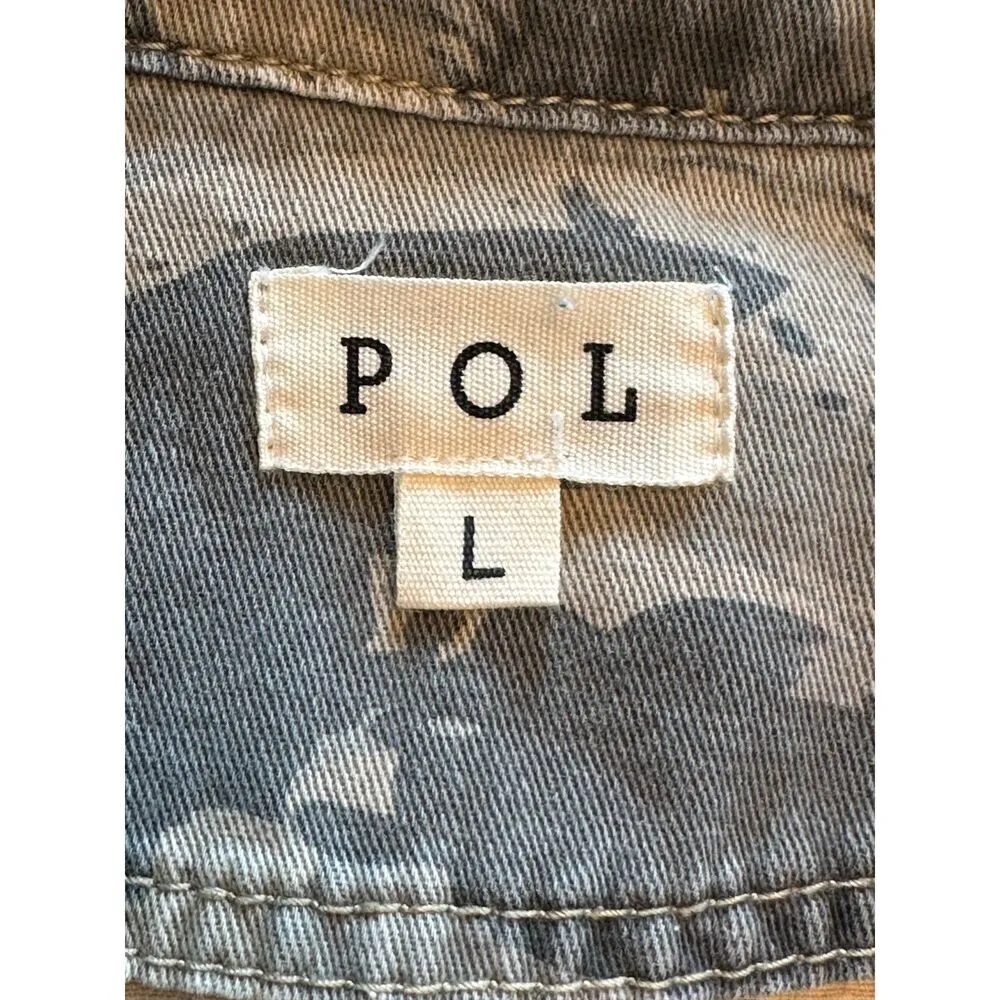 POL Camo and Leopard Distressed Denim Jacket Size Large - Image 8