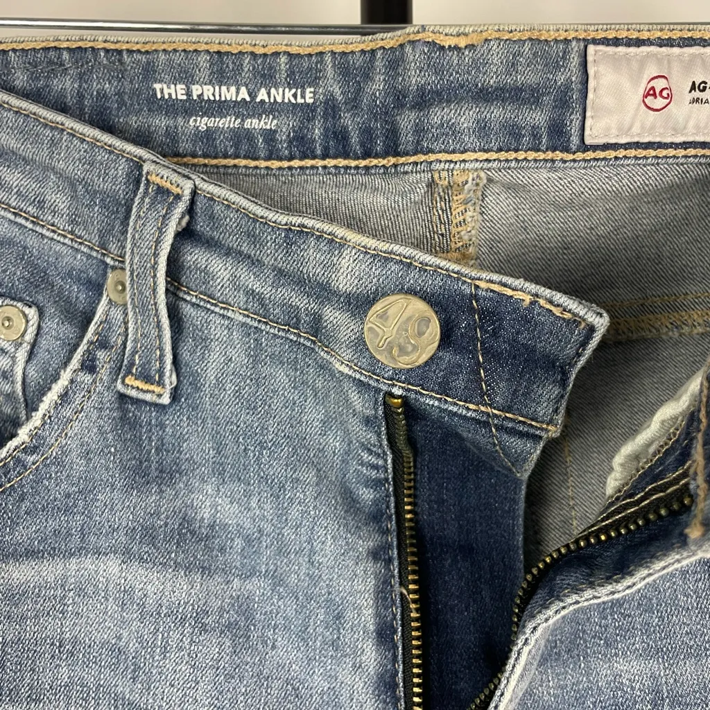 AG‎ Adriano Goldschmied Light Blue Prima Cigarette Ankle Jeans - Image 7