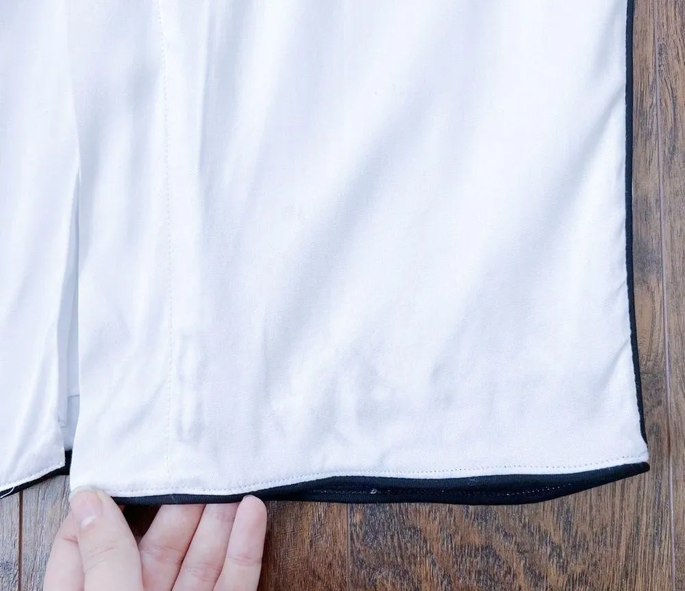 Universal Standard • Arga Outline Dress white black piping midi minimalist - Image 12