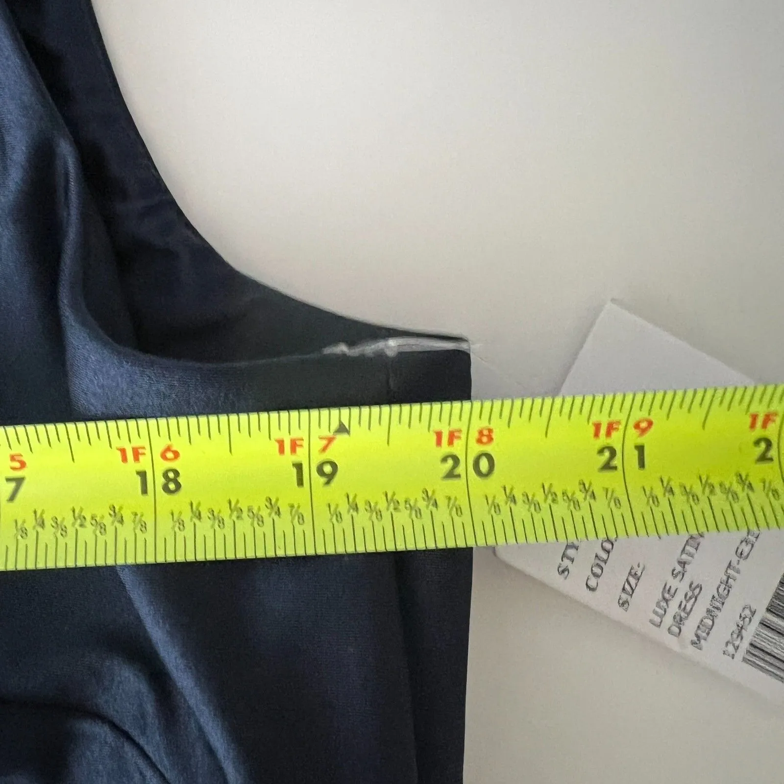 Cynthia & Sahar Evening Gown XXL Navy Blue One Shoulder Dress Satin Mermaid - Image 13