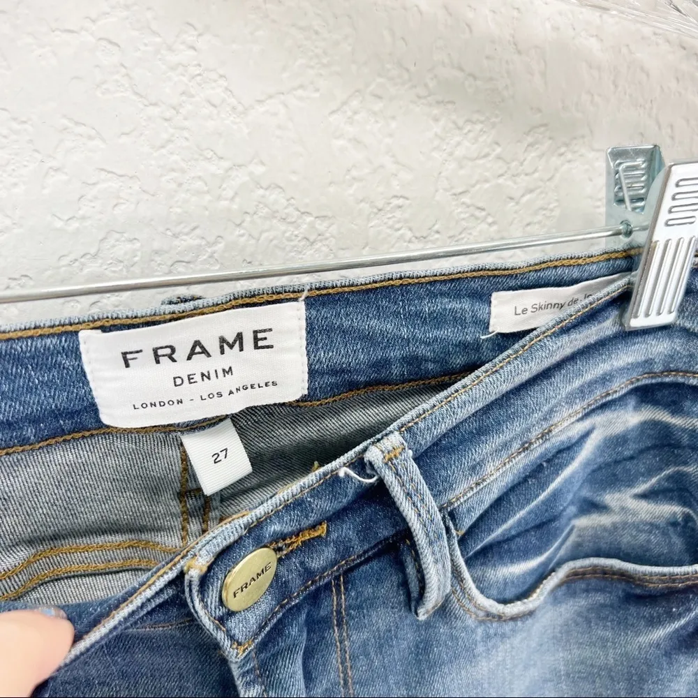 FRAME Le Skinny De Jeanne in Cape May Blue Ankle Stretch Revolve 27 - Image 5