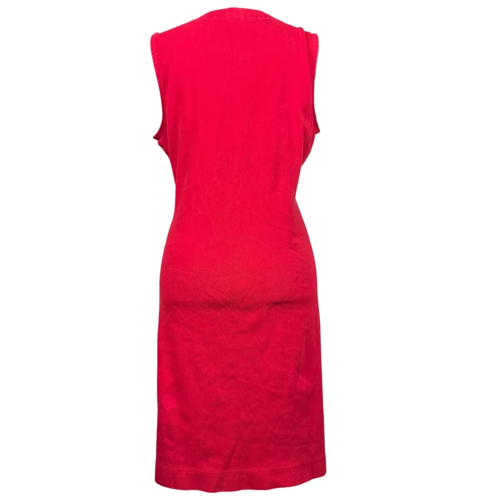 Y2K Chaps Red Corduroy Lace Up Sleeveless Dress Women's XL TG - Image 2