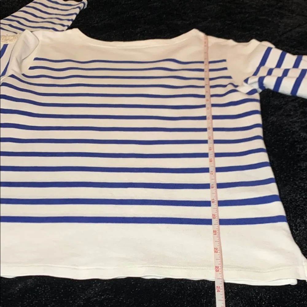 Purple Label Ralph Lauren Collection Striped Boatneck Mariner Sweater Medium Blue - Image 7
