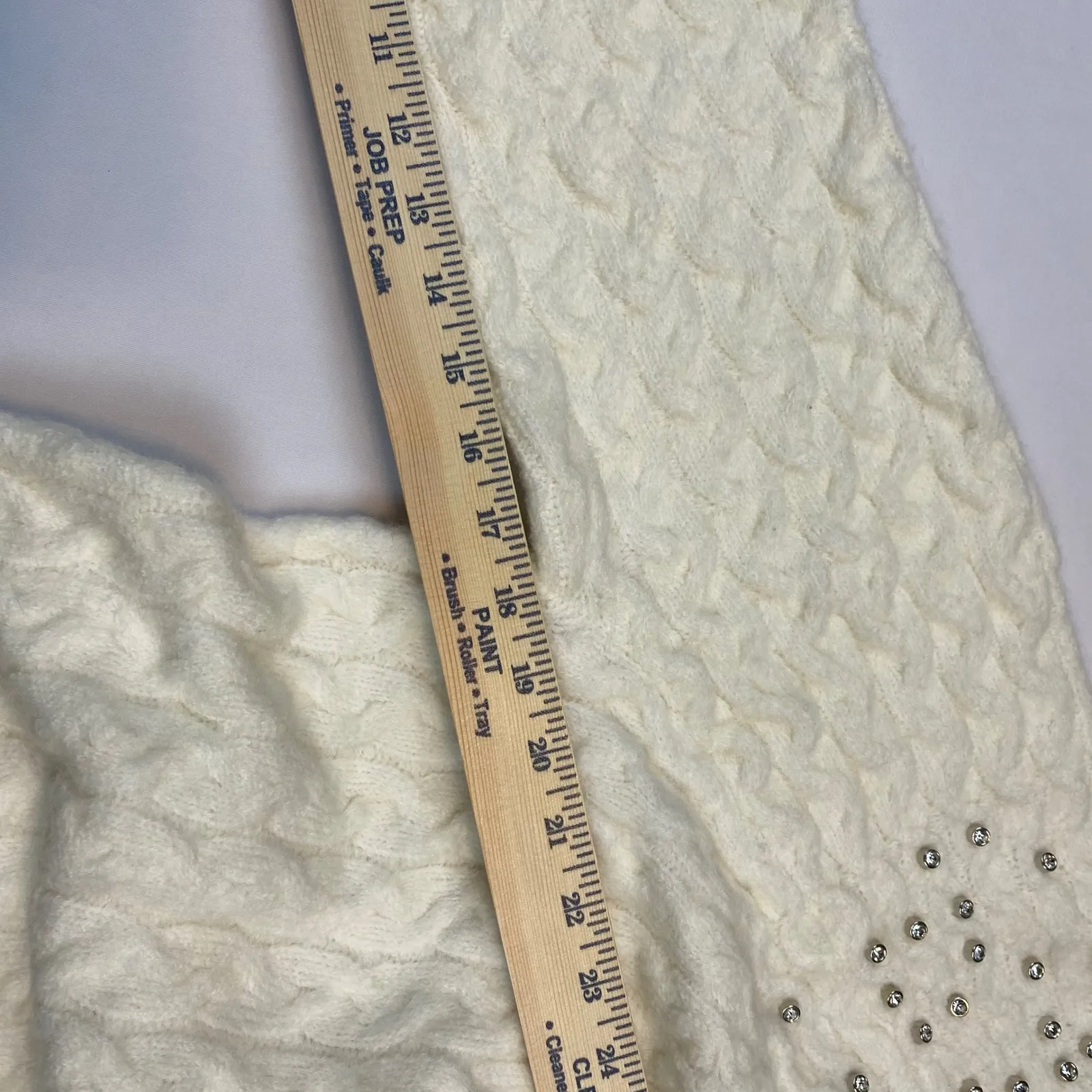 A New Day Embellished Rhinestone Sweater Cream Women's XXL NWT Holiday Sparkle - Image 7