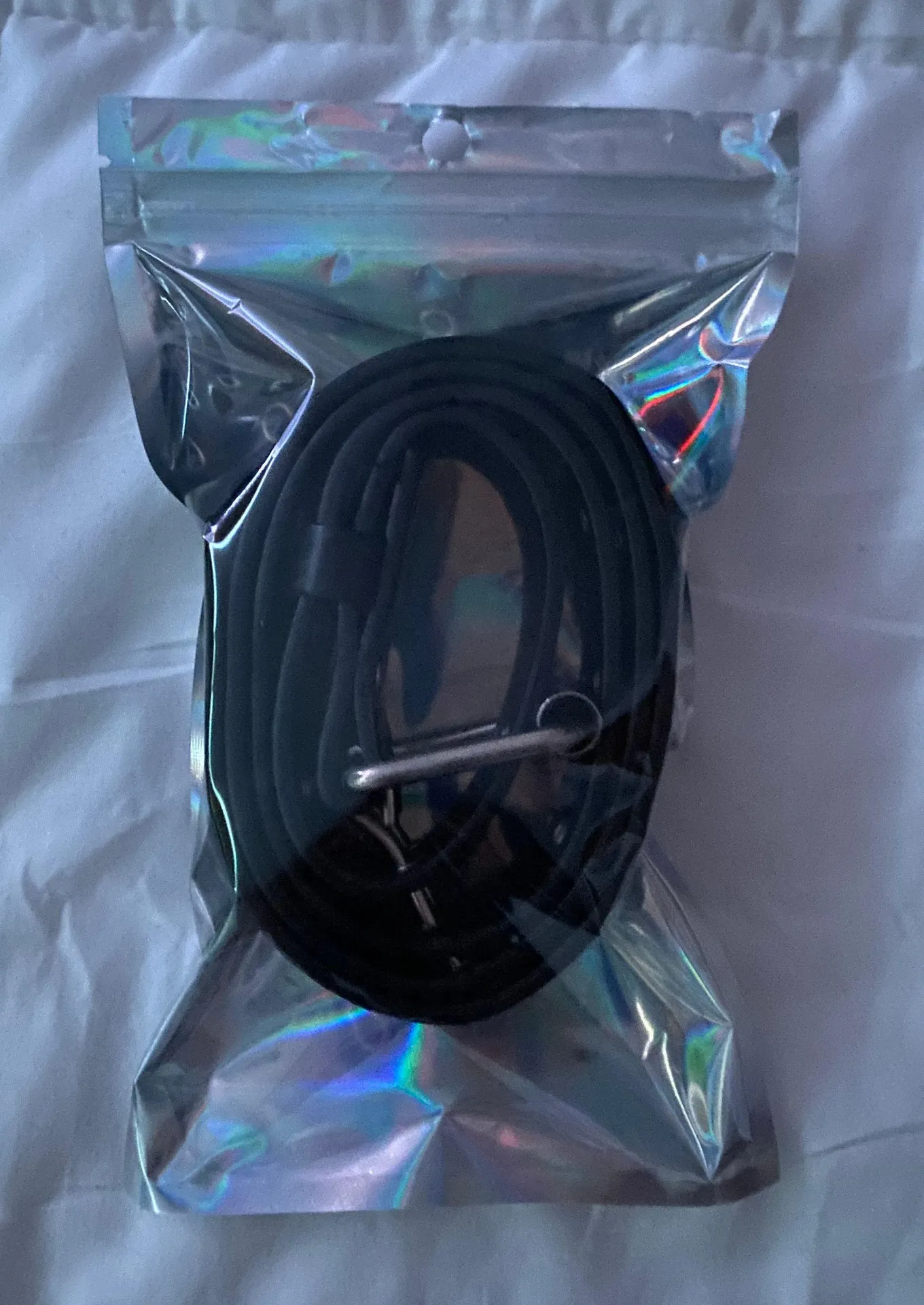 BLACK FAUX LEATHER HOLED BELT - Image 3