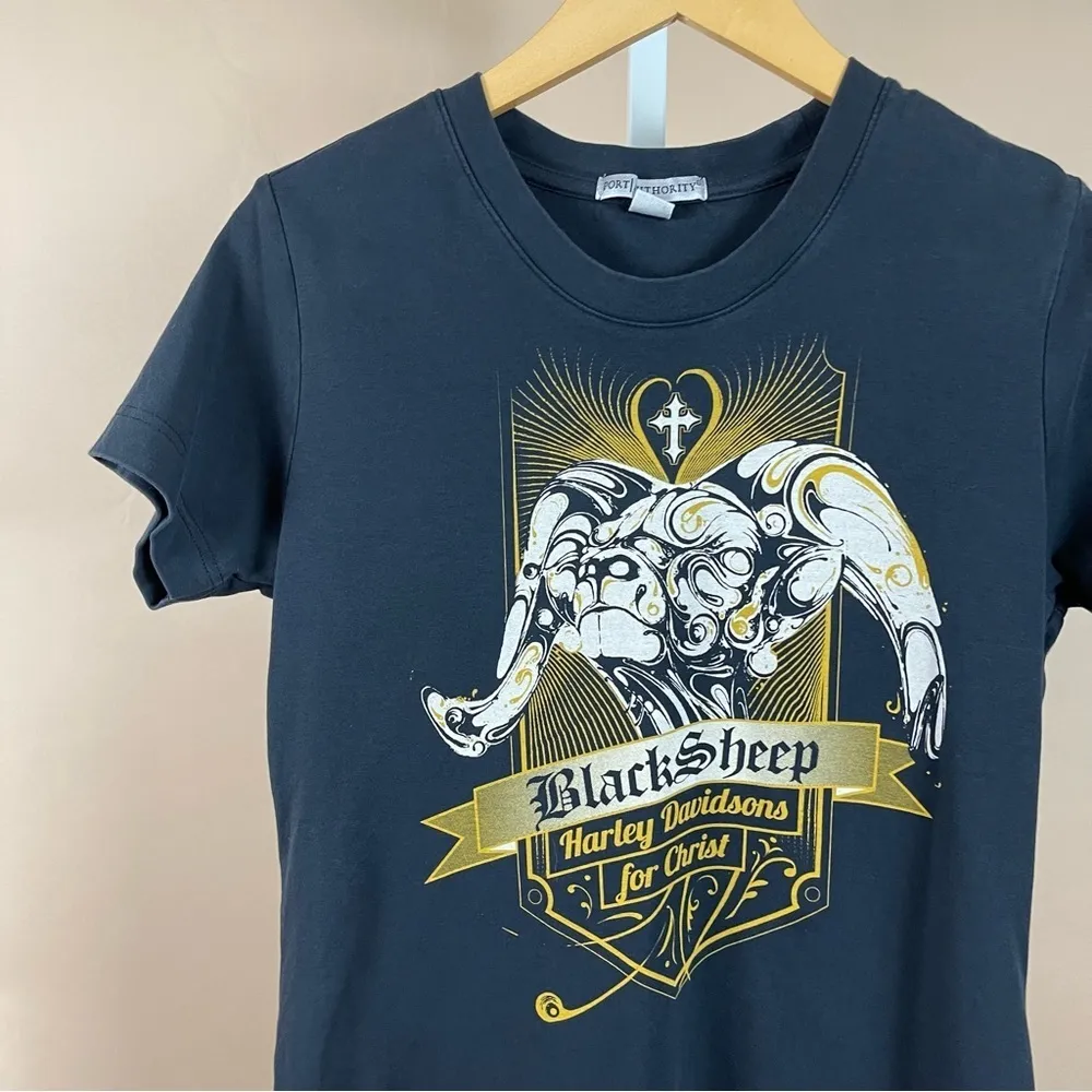 Port Authority Medium Black Sheep Harley Davidson For Christ Graphic Tee - Image 7