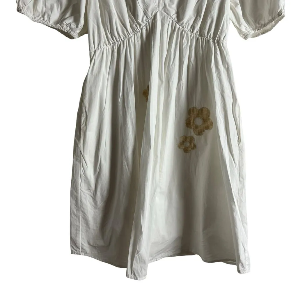 Madewell Annamarie Floral Cotton Embroidered Short Sleeve Mini Dress Size 8 - Image 9