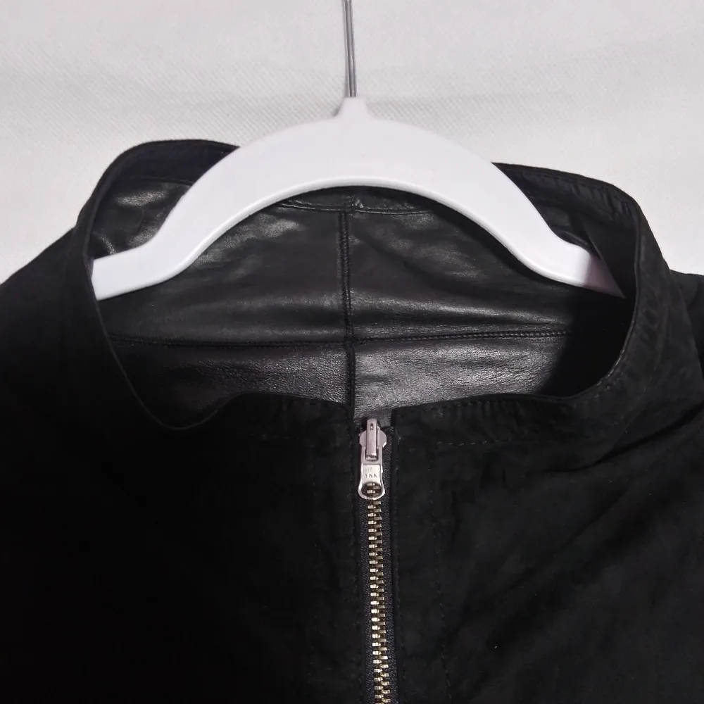 Kobakko (MR) Black Leather Suede Reversible Long Zip Up Jacket Size M Size M - Image 15