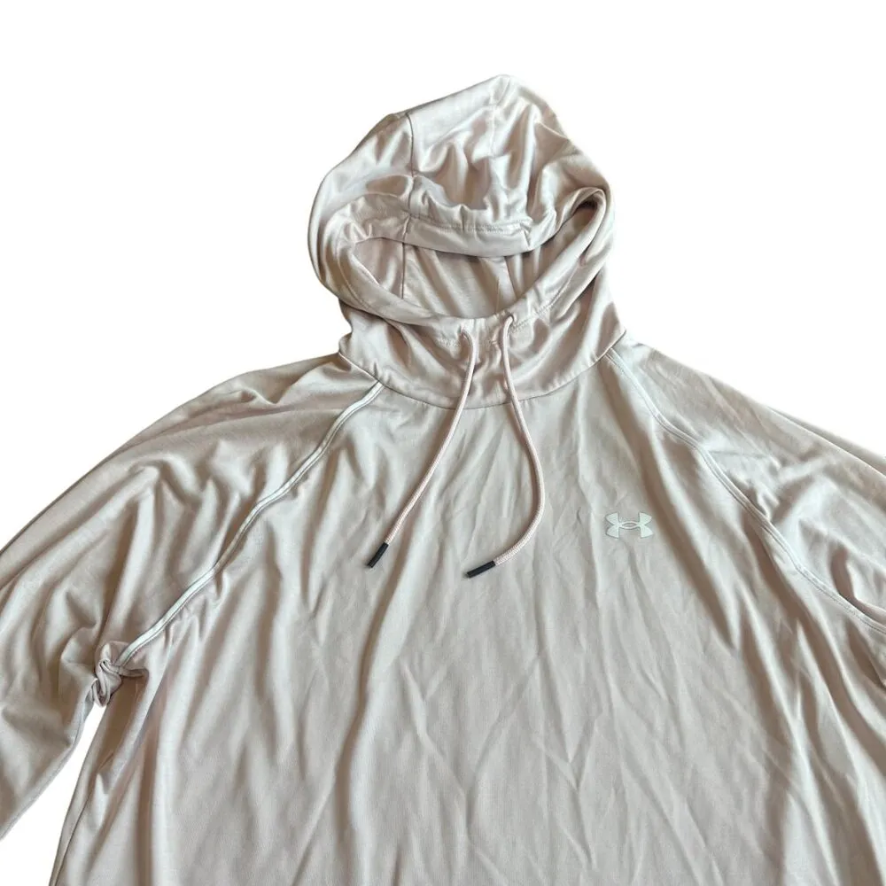 Under Armour Pink Hoodie Sweater Loose Fit Stretch Pullover Size XL Women's - Image 3