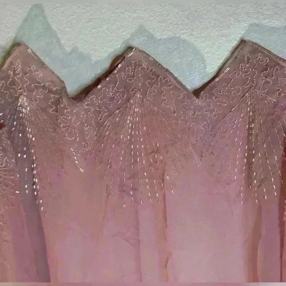 Vintage Jack‎ Bryan Pink Sheer Beaded Top Size M Size M - Image 6