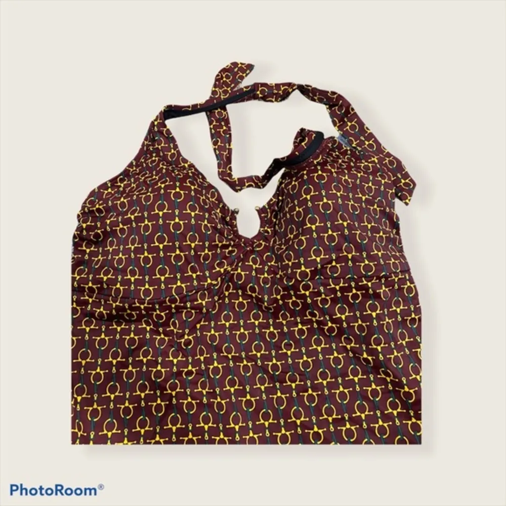 NWT Lands End halter tankini size 14. Brown In color with super unique pattern - Image 6