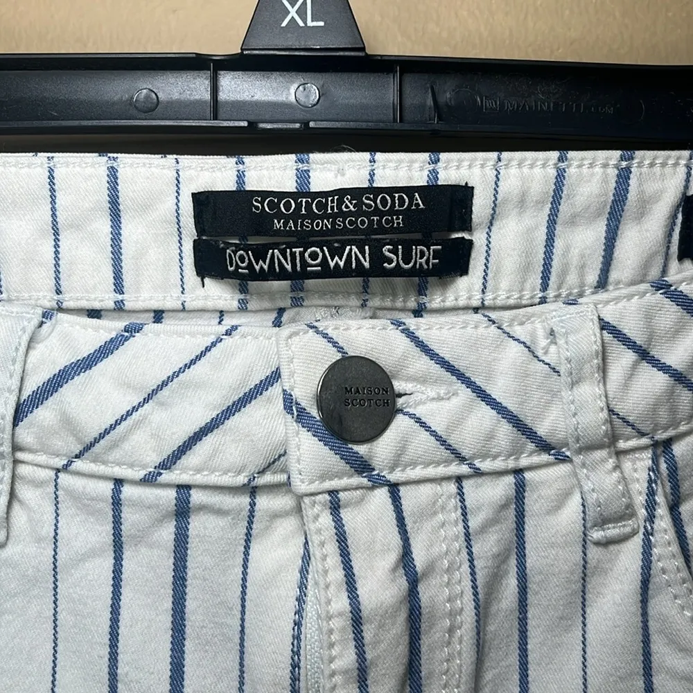 Scotch & Soda‎ Downtown Surf La Bohemienne Mid Rise Skinny White Blue Striped - Image 3