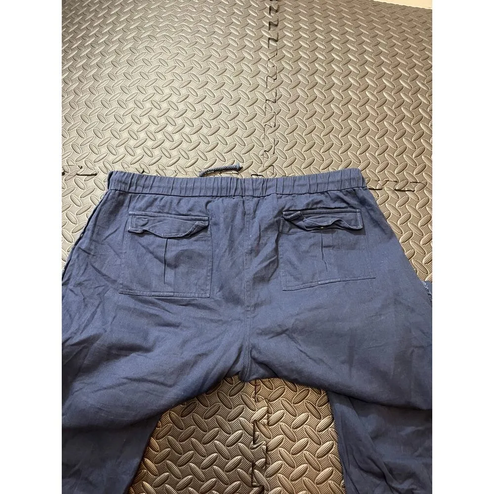 Roller Rabbit  Women's Dolkar Utility Pant Navy Drawstring Embroidered Size Large - Image 7