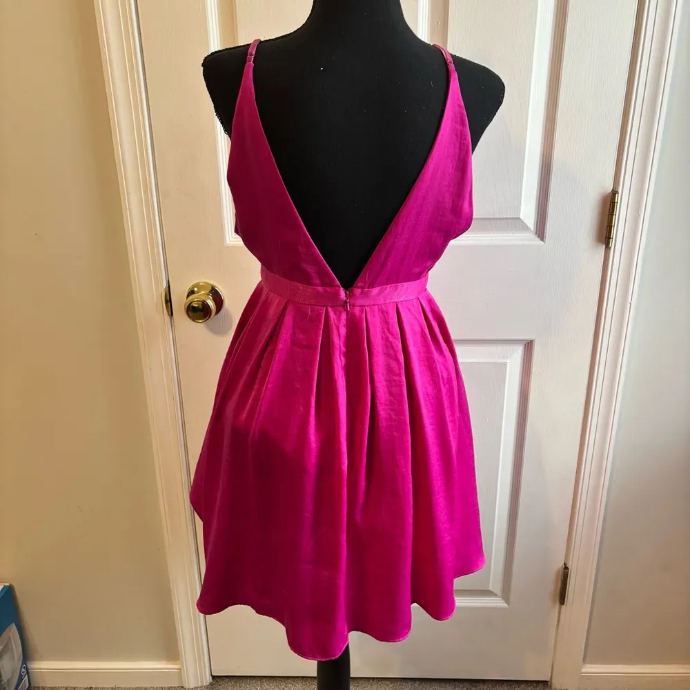 Free People Gabby’s Party All Night Fit & Flare Dress Hot Pink Size 4 NWT - Image 4