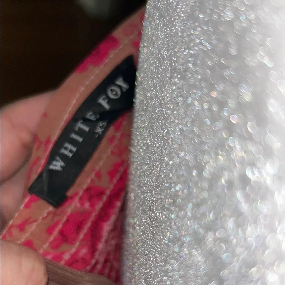 White Fox. Pink Floral Ruffle Dress - Image 11