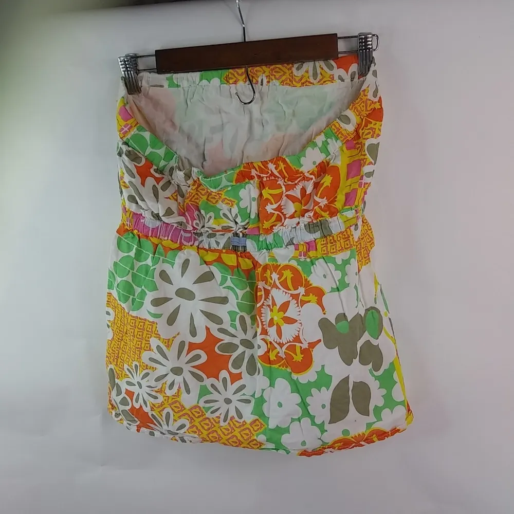 Roxy LJ Gold Strapless Aloha Cotton Top Junior - Image 4