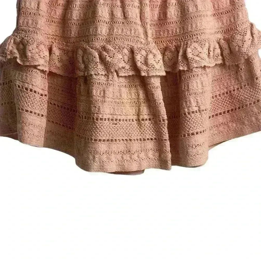 Aerie Women's M Light Pink Lace Ruffle Mini Skirt Summer Casual NWT - Image 6