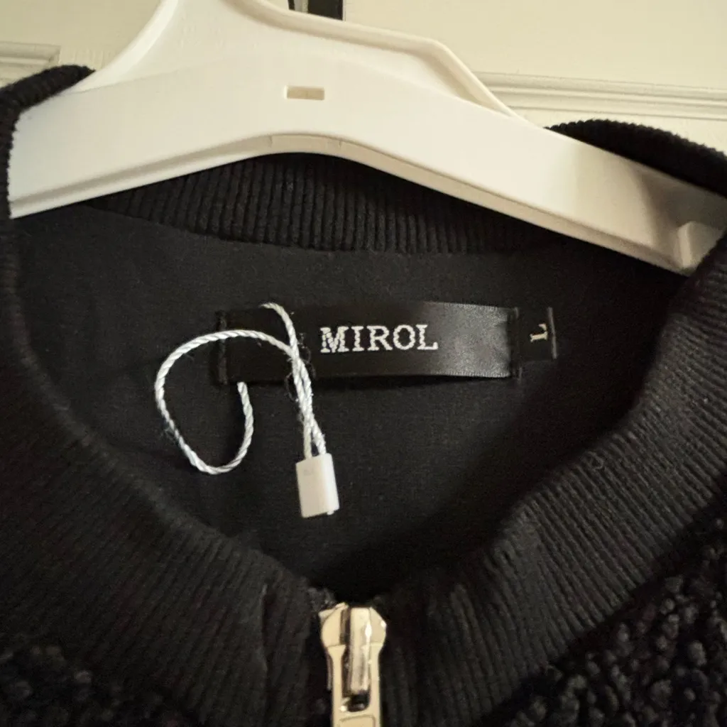 Black Sherpa bomber jacket Size L - Image 3