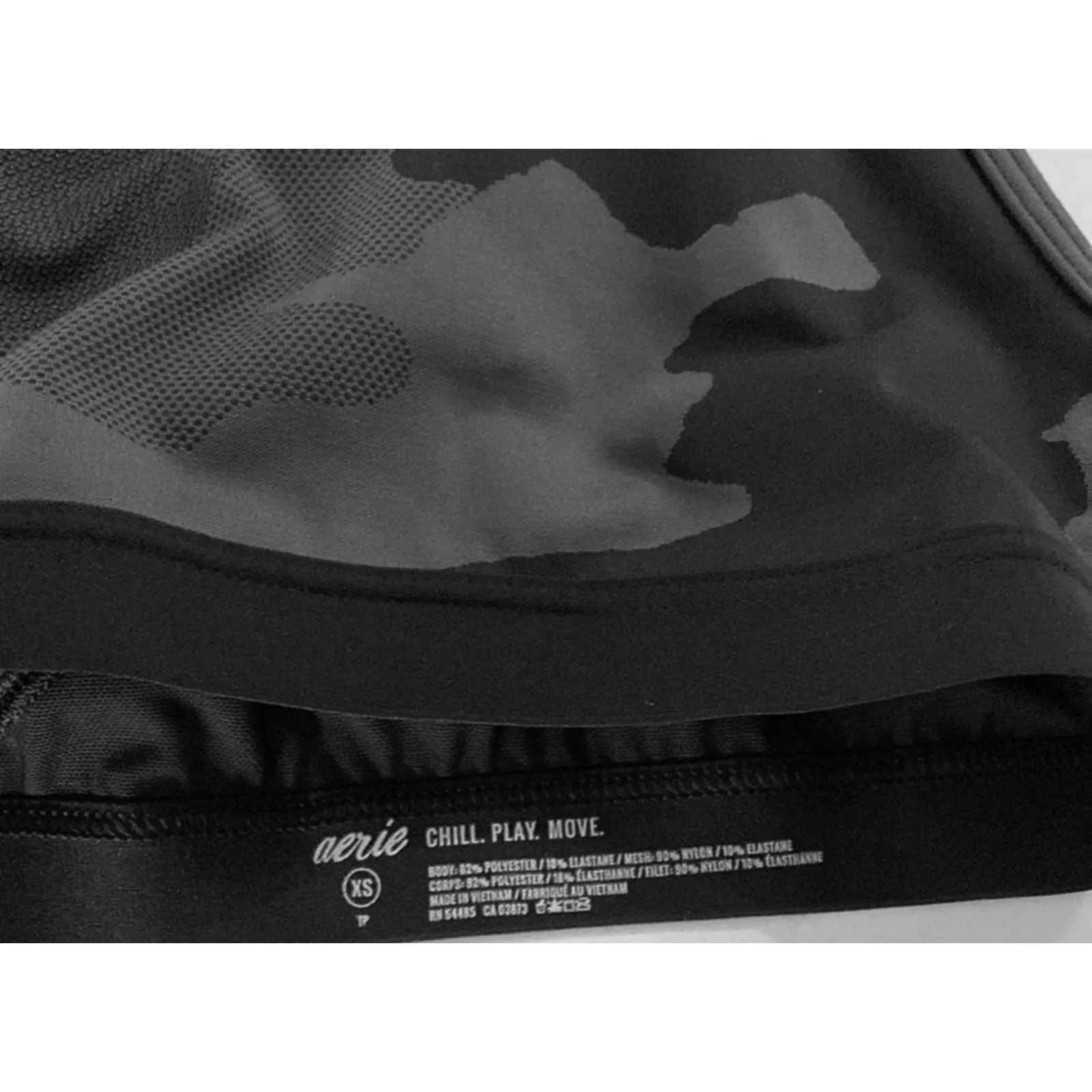 Aerie Black Camo Racerback Athletic Active Gym Sports Bra Size Women's XS - Image 3
