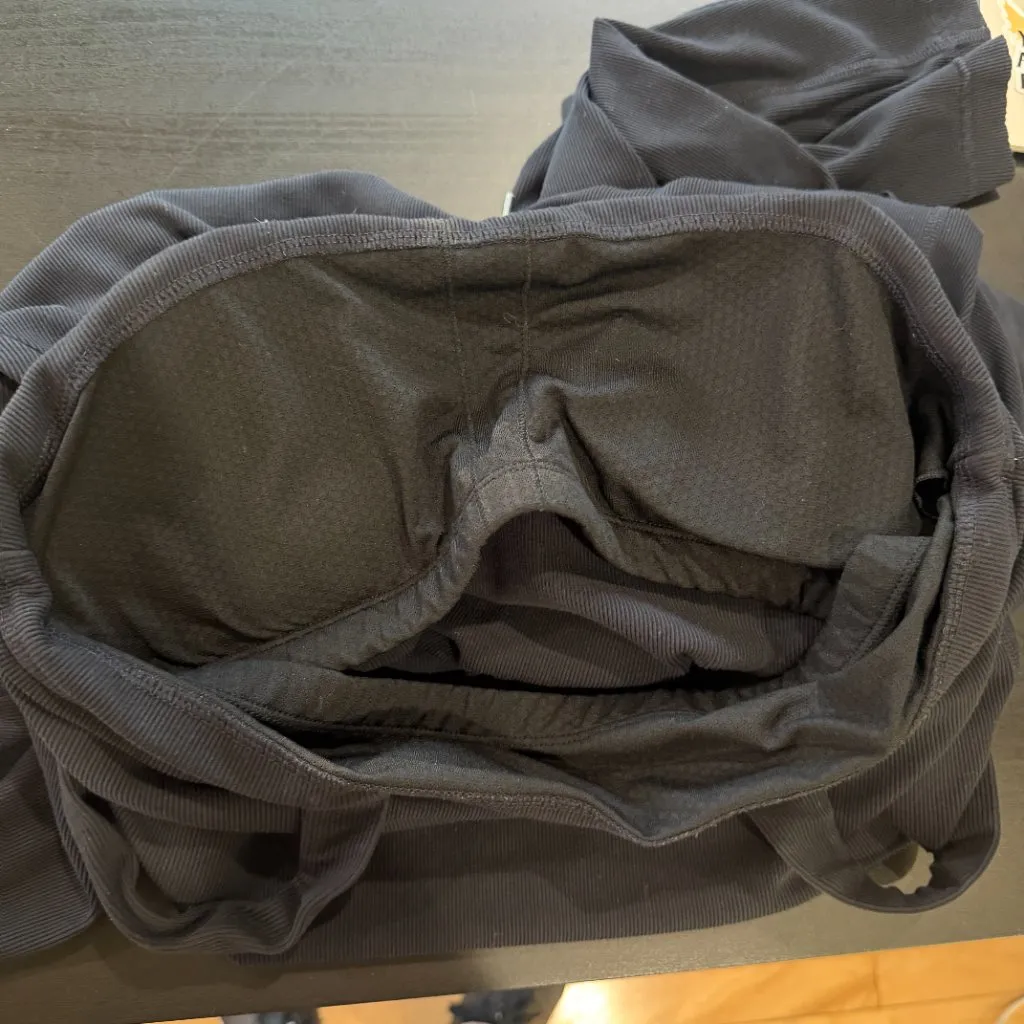 VUORI Mudra Pose Ribbed Knit Square Neck Jumpsuit Onesie Size Large Black - Image 9