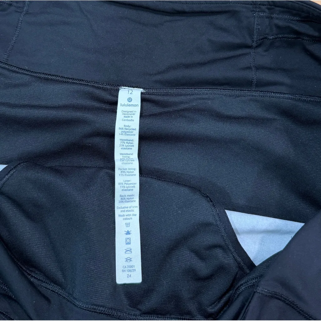 Lululemon Run Times Short II 4" Spring Bloom Multi Black Pink size 12 - Image 5