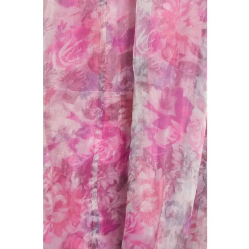 💕LULUS💕 Bloom Wildly Magenta Floral Organza Maxi Dress ~ Floral Print M NWT - Image 10