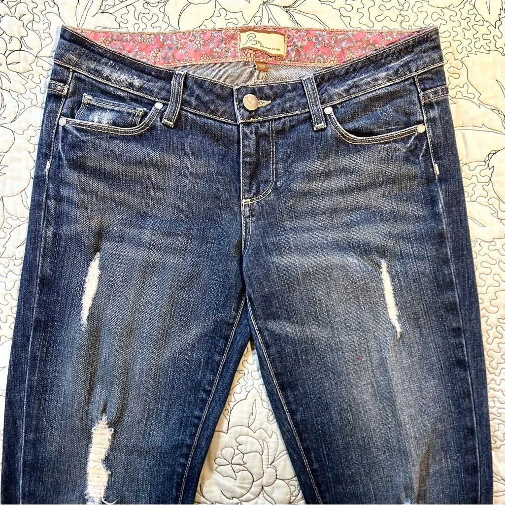 PAIGE Premium Denim Bell Canyon Distressed Flare Jeans - Women’s Size 28 - Image 3