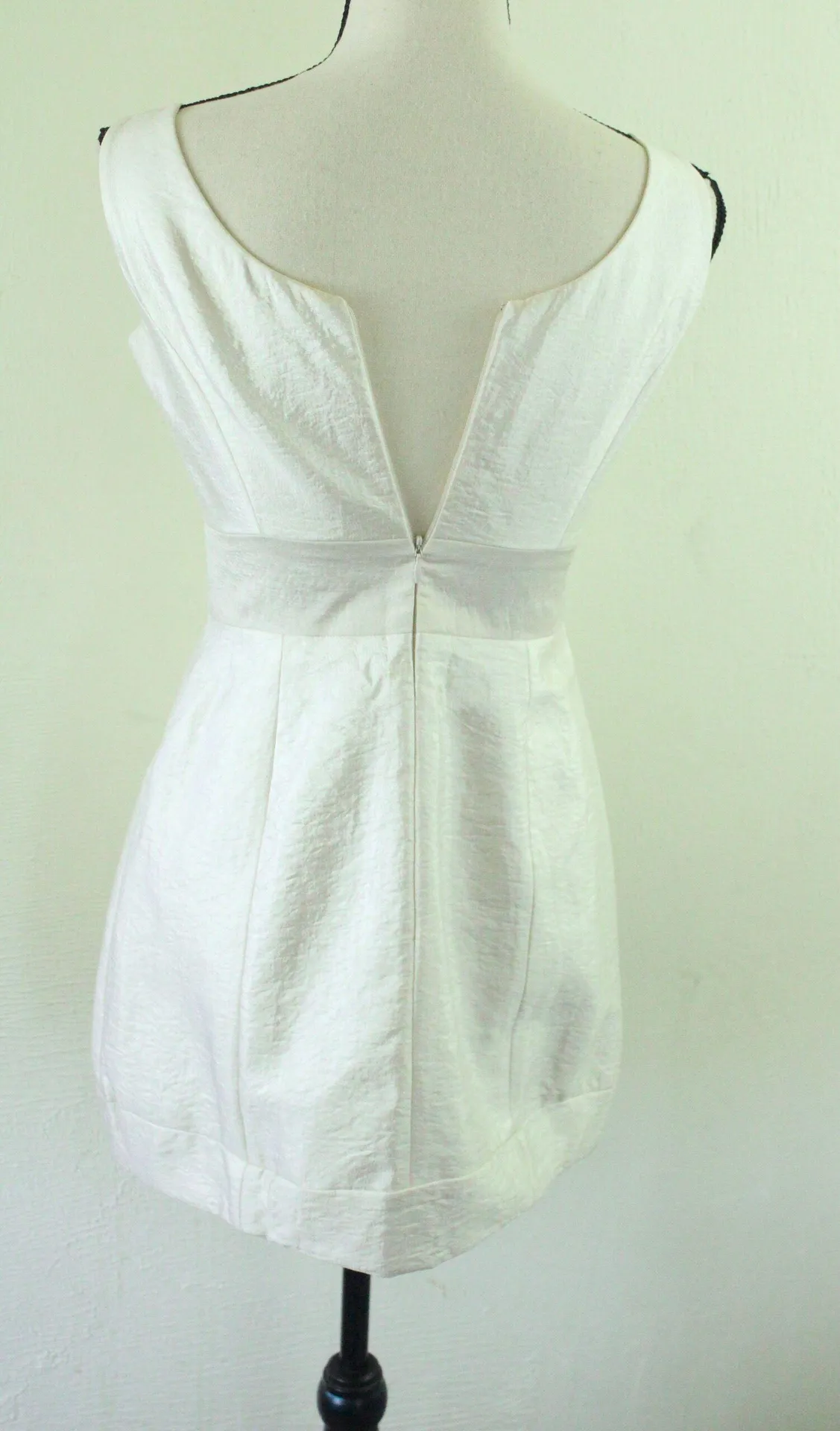 Bejeweled Beaded Cream Mini Dress - Image 2