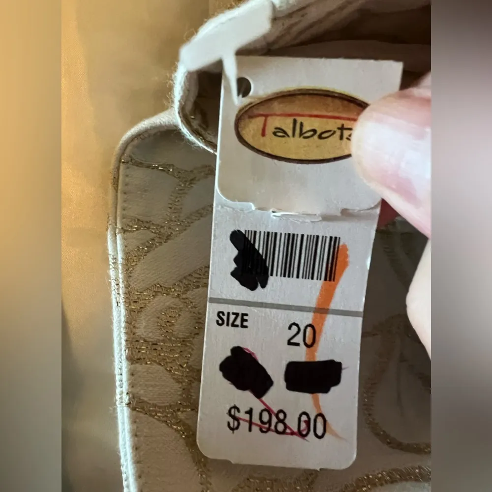 Talbots Blazer Suit Jacket Floral Print Glitter Metallic Vintage NWT Size 20 - Image 4