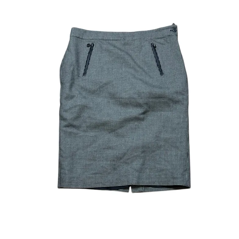 Ralph Lauren Green Label Houndstooth black and white Wool Pencil Skirt Size 10 - Image 2