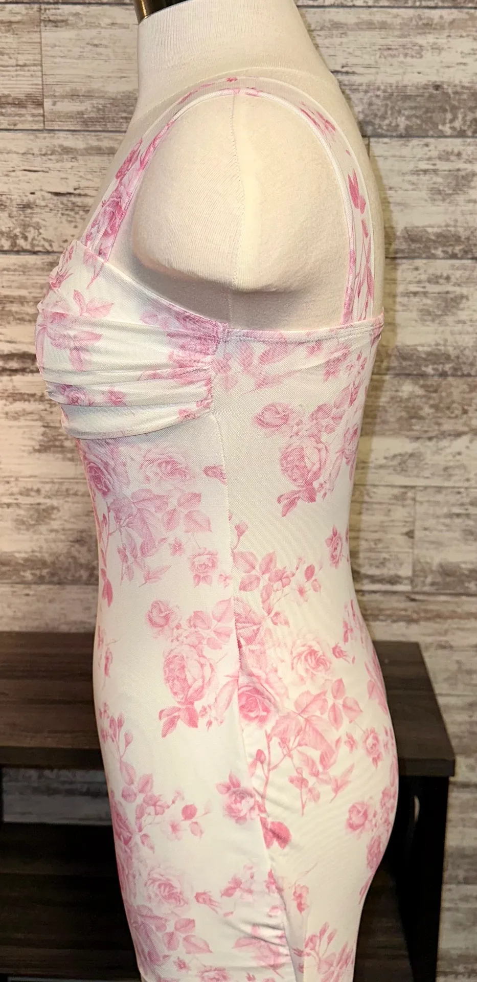 Pink And White Floral Dress - Image 4