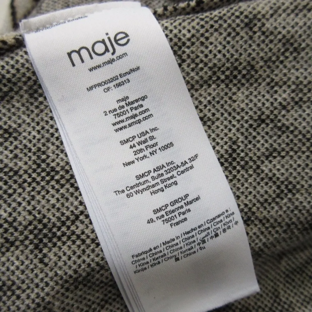 NWT Maje Royal in Ecru Noir Monogram Knit Zip Up Sweater Dress 40 / US 8 $385 - Image 4