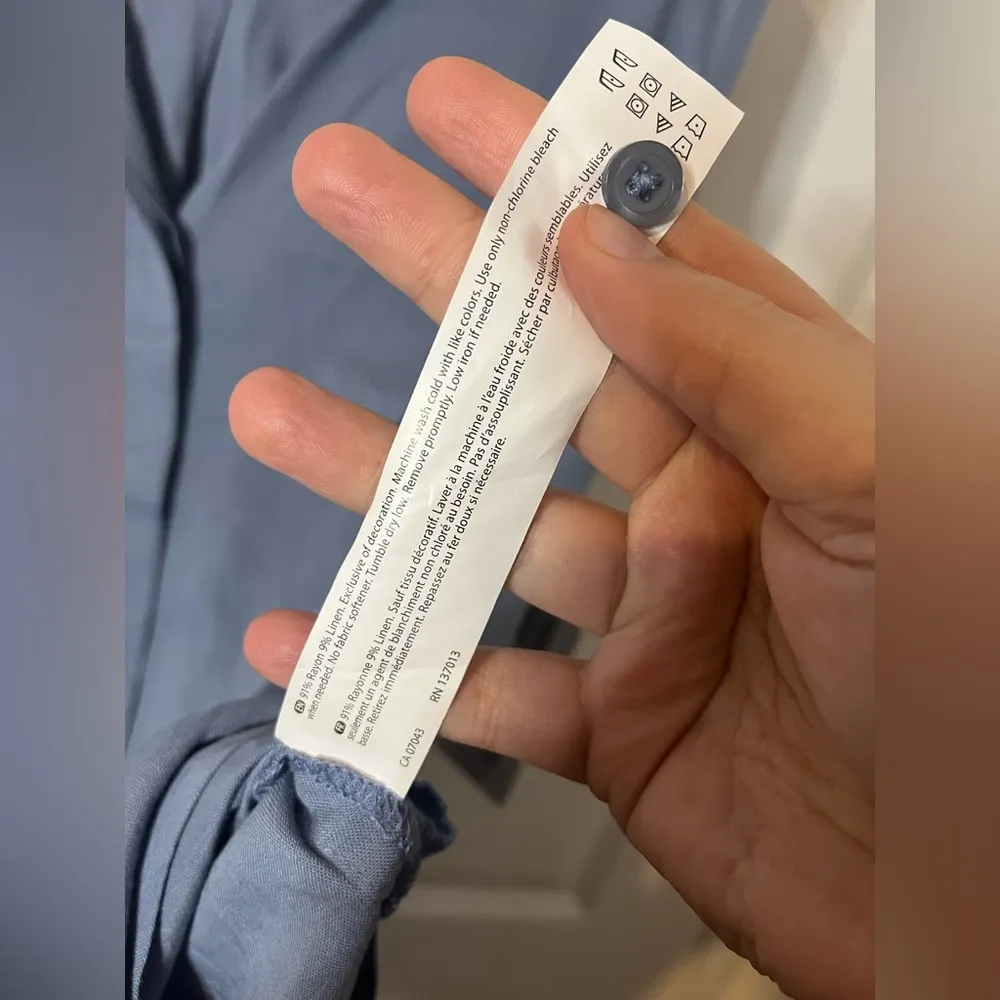 Marika NWT Sleeveless Linen ButtonUp Collar Tunic Shirt Pocket Preppy Blouse XXL Blue Size undefined - Image 13