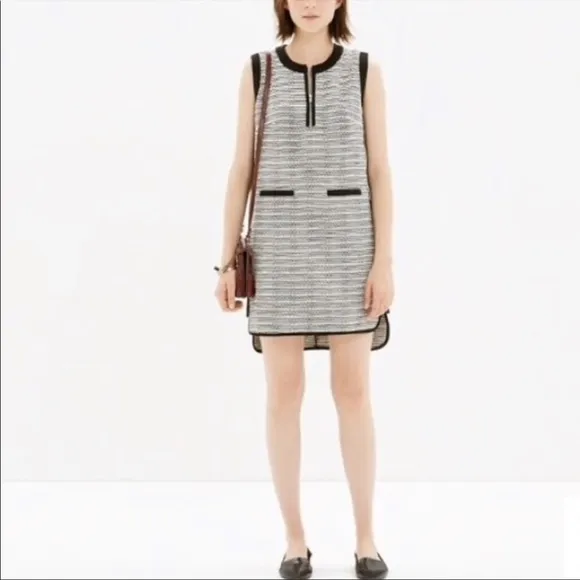 Madewell Tweed Weave Black & White Shift Dress - Image 3