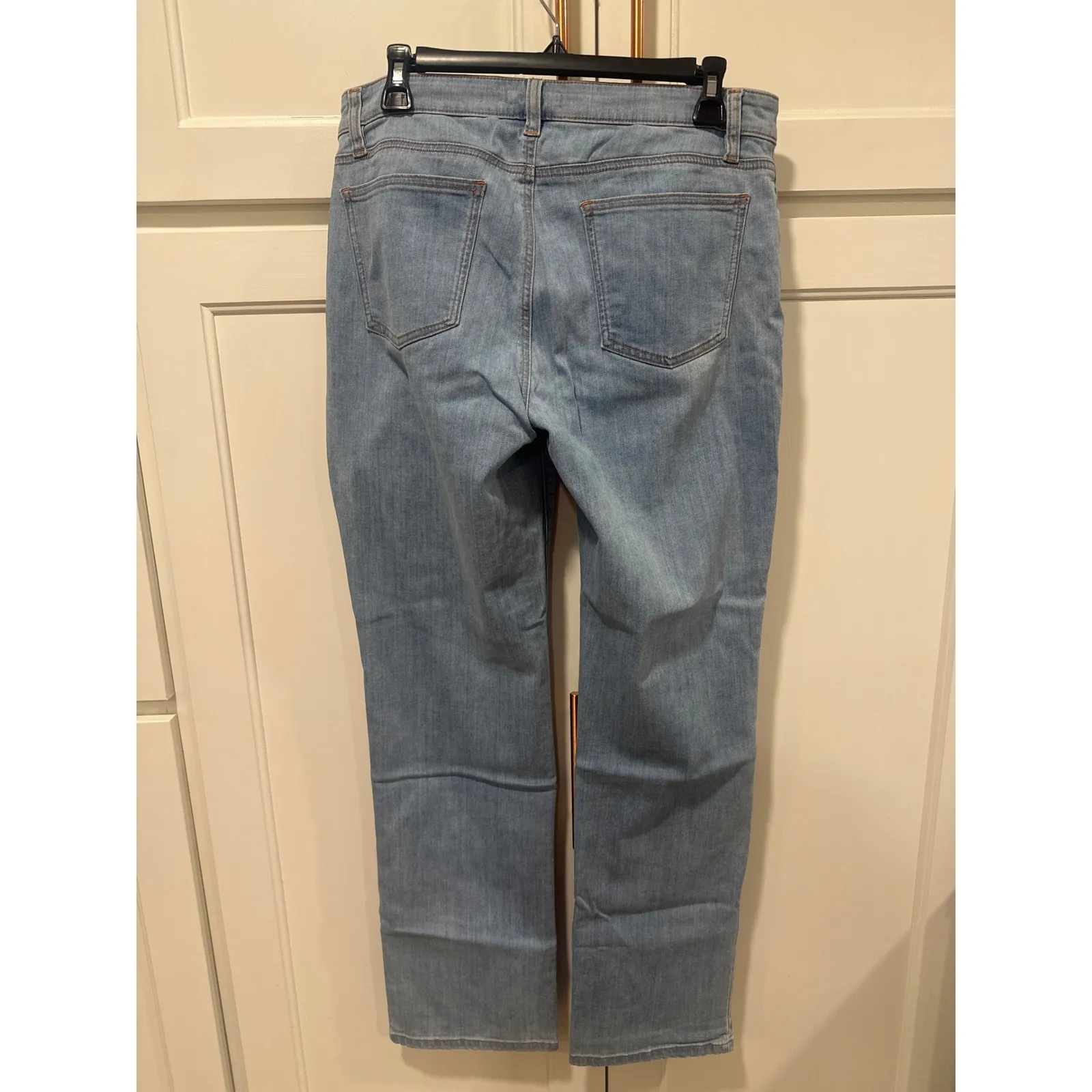 Eileen Fisher Womens Light Wash Straight Leg Jeans Size 8 organic cotton casual - Image 4