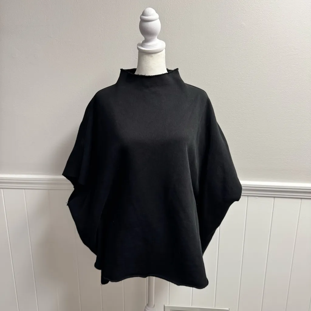 Frank & Eileen Audrey Funnel Neck Capelet Triple Fleece One Size OS Black - Image 11