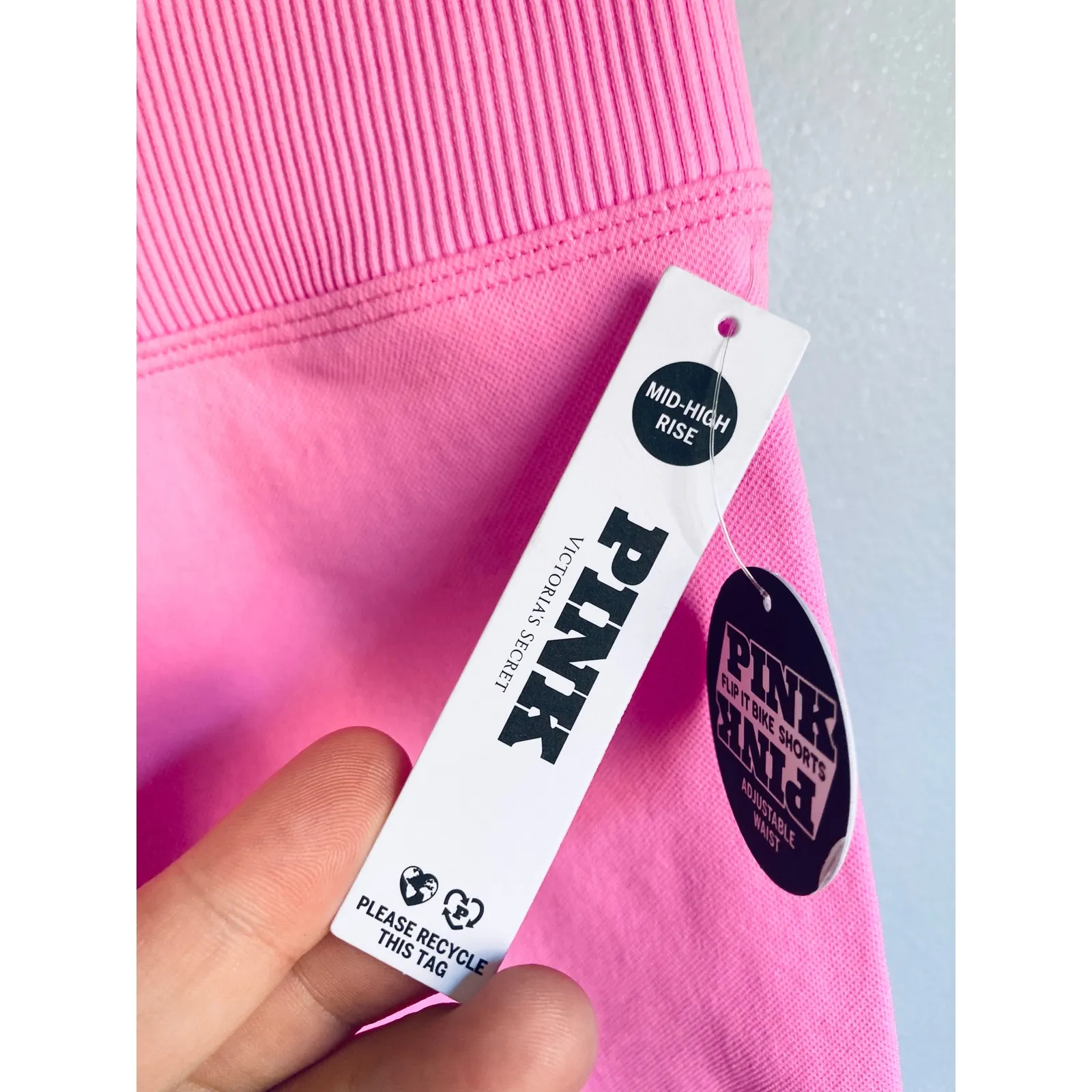 Victoria's Secret PINK NWT Foldover Bike Shorts Pink M and XL - Image 7