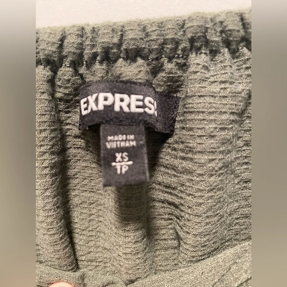 New Express Olive Camo Green Midi Dress Strapless High Low - Image 5