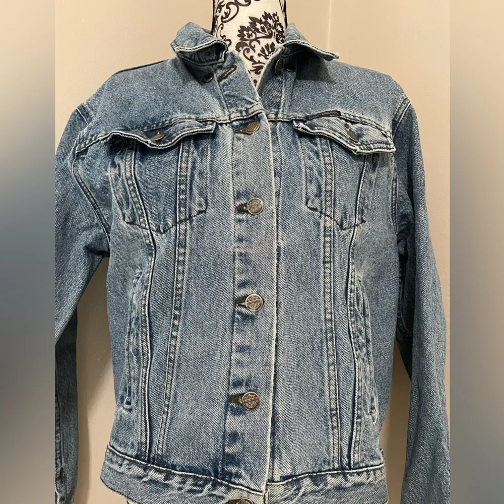 Genuine Harley-Davidson Womens Light Wash  Cotton Jean Jacket size L. - Image 10